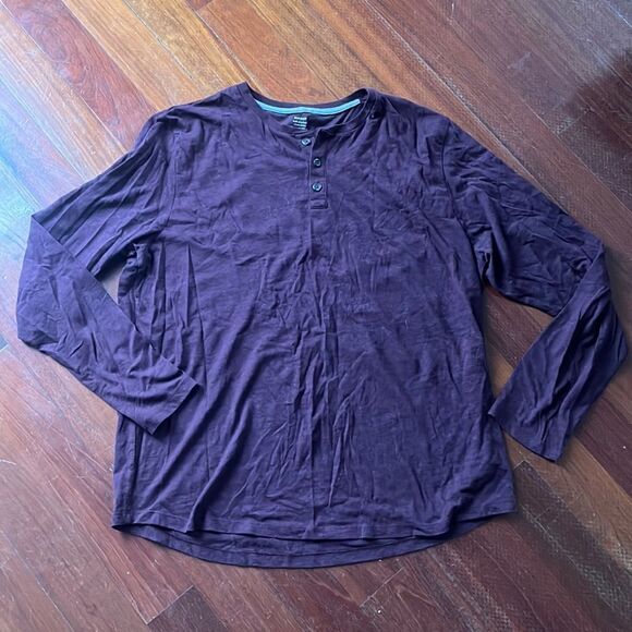 Men’s Henley style Tshirt Maroon size xxl - Picture 1 of 4